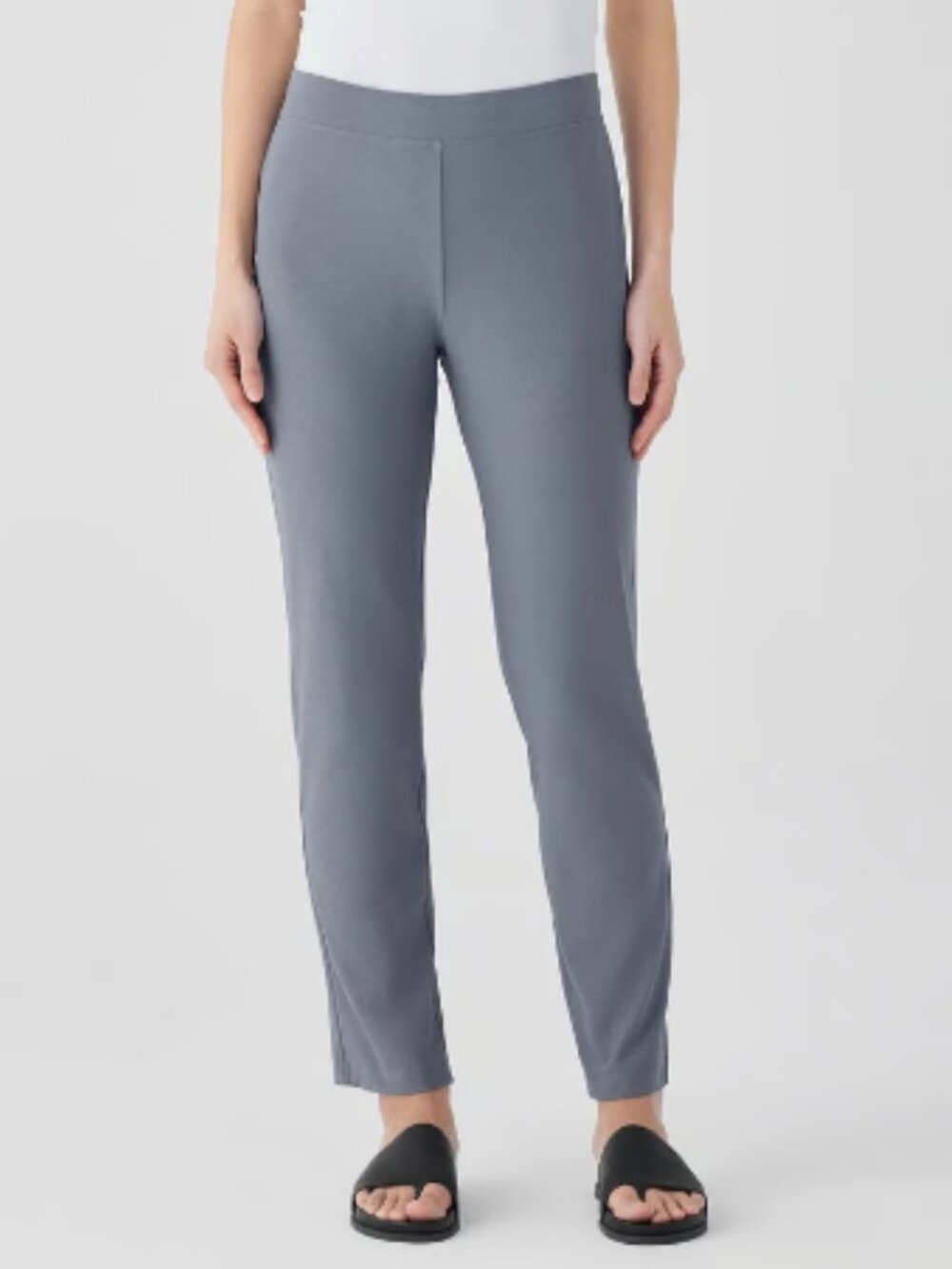 EILEEN FISHER Women's Washable Stretch-Crepe Straight Pull-On Pants |‎ Size PL